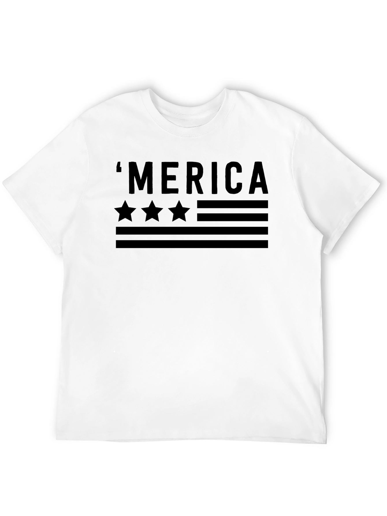 Patriotic Merica Graphic T-Shirt - Black