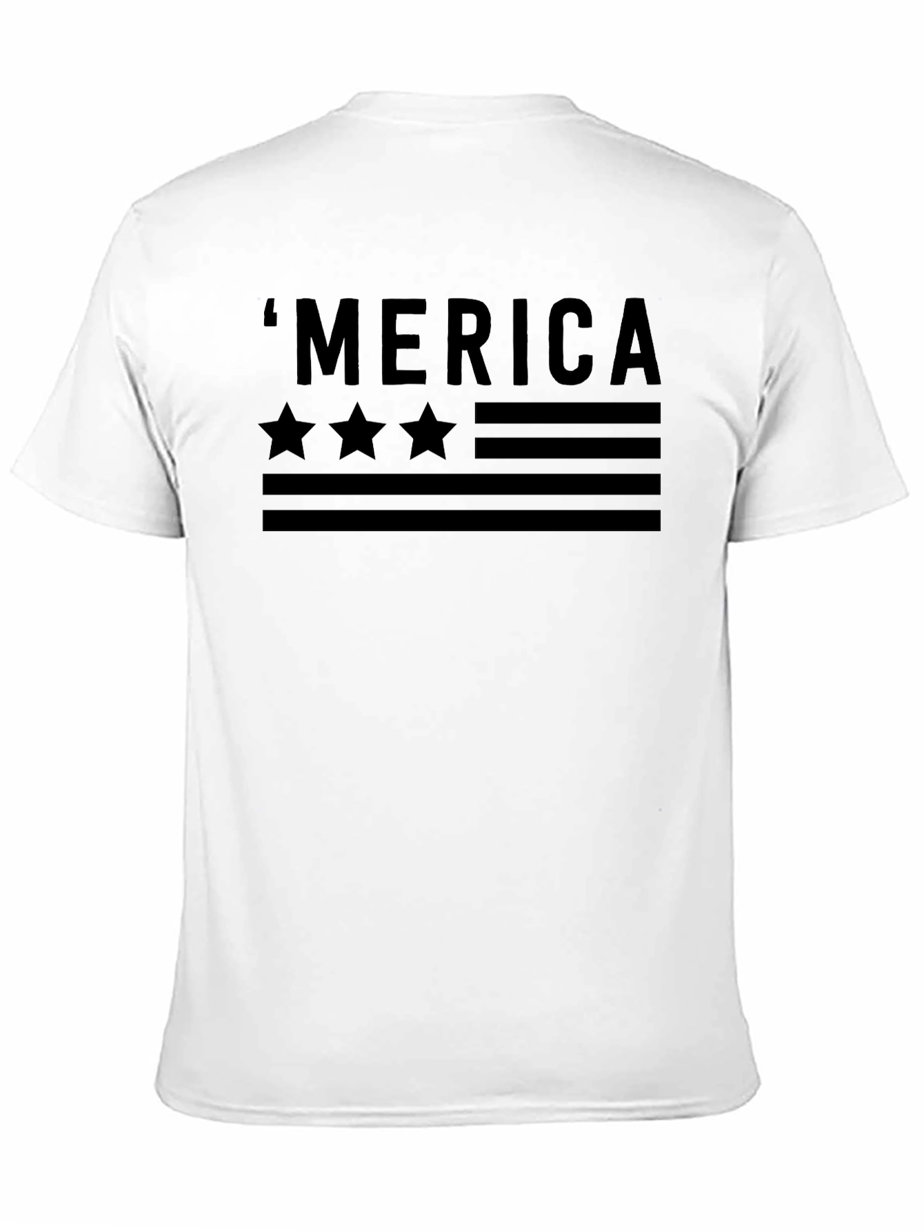 Patriotic Merica Graphic T-Shirt - Black
