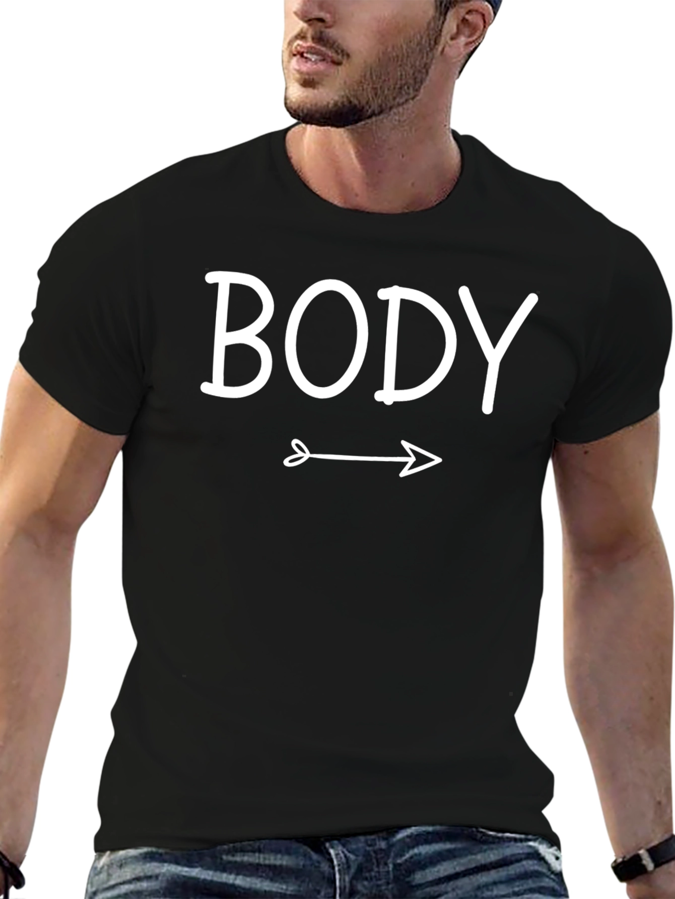 Funny Body Arrow T-Shirt Novelty Graphic Tee