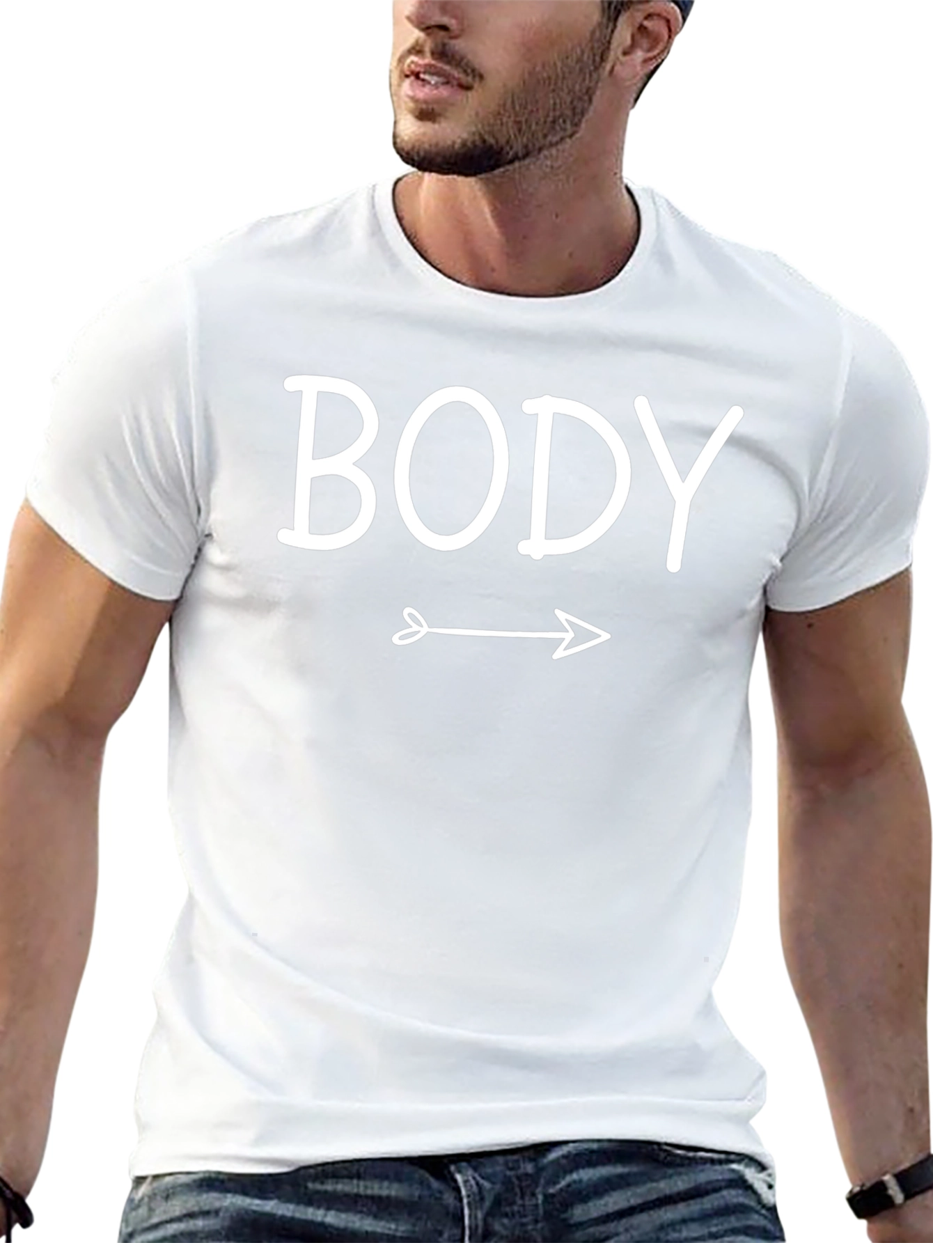Funny Body Arrow T-Shirt Novelty Graphic Tee