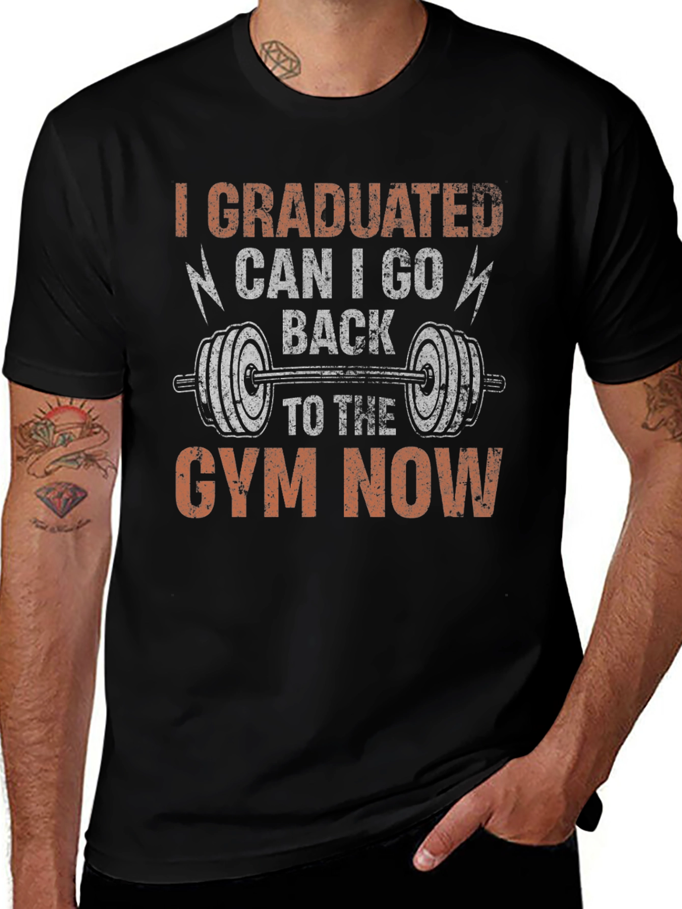 Graduated Gym T-Shirt Funny Workout Apparel