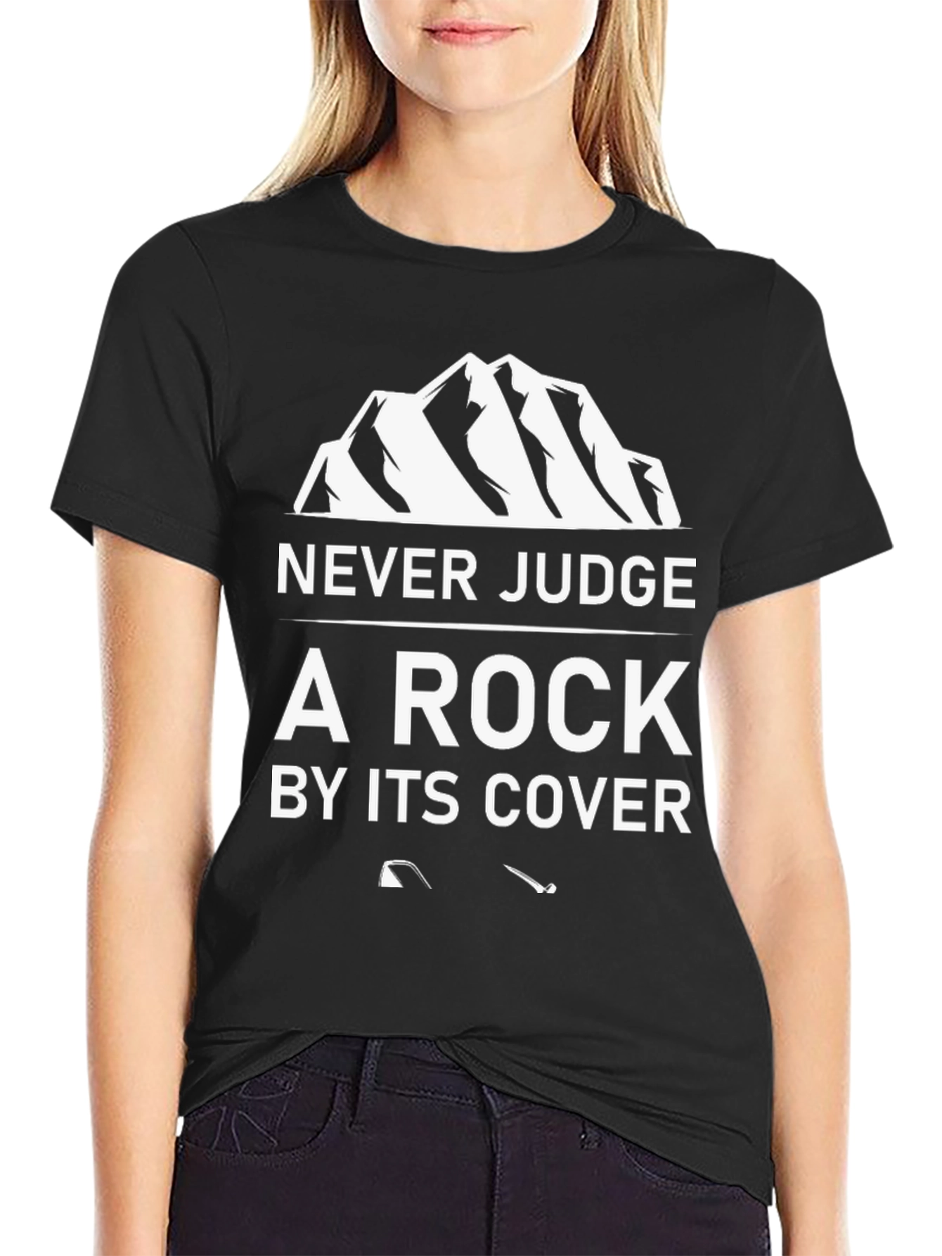 Never Judge a Rock Black Graphic Tee