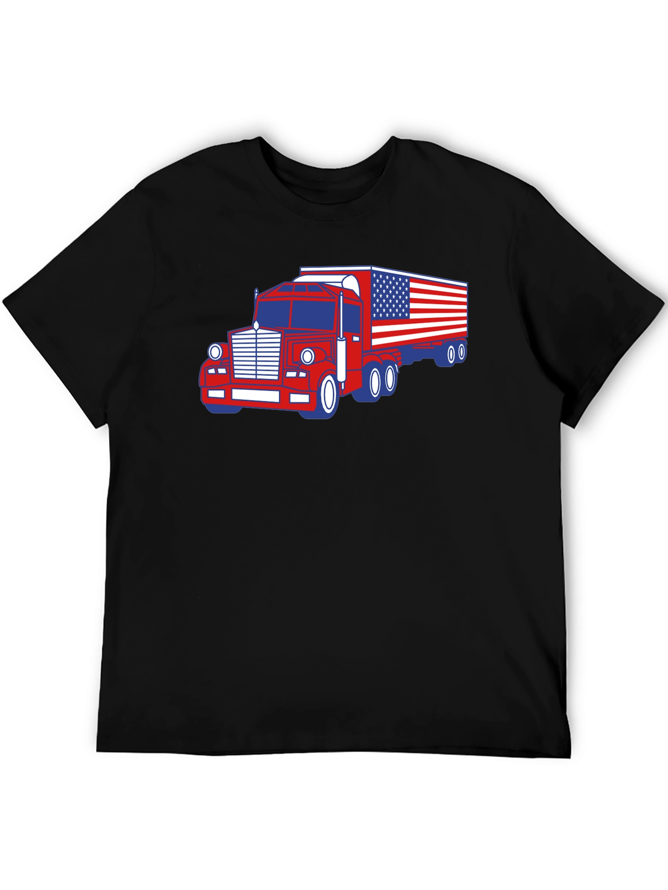 American Flag Truck Graphic T-Shirt