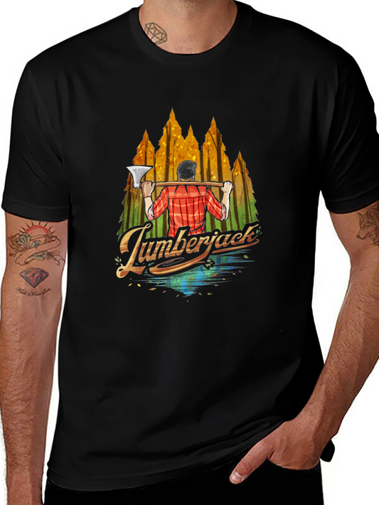 Lumberjack Graphic Print Crew Neck T-Shirt