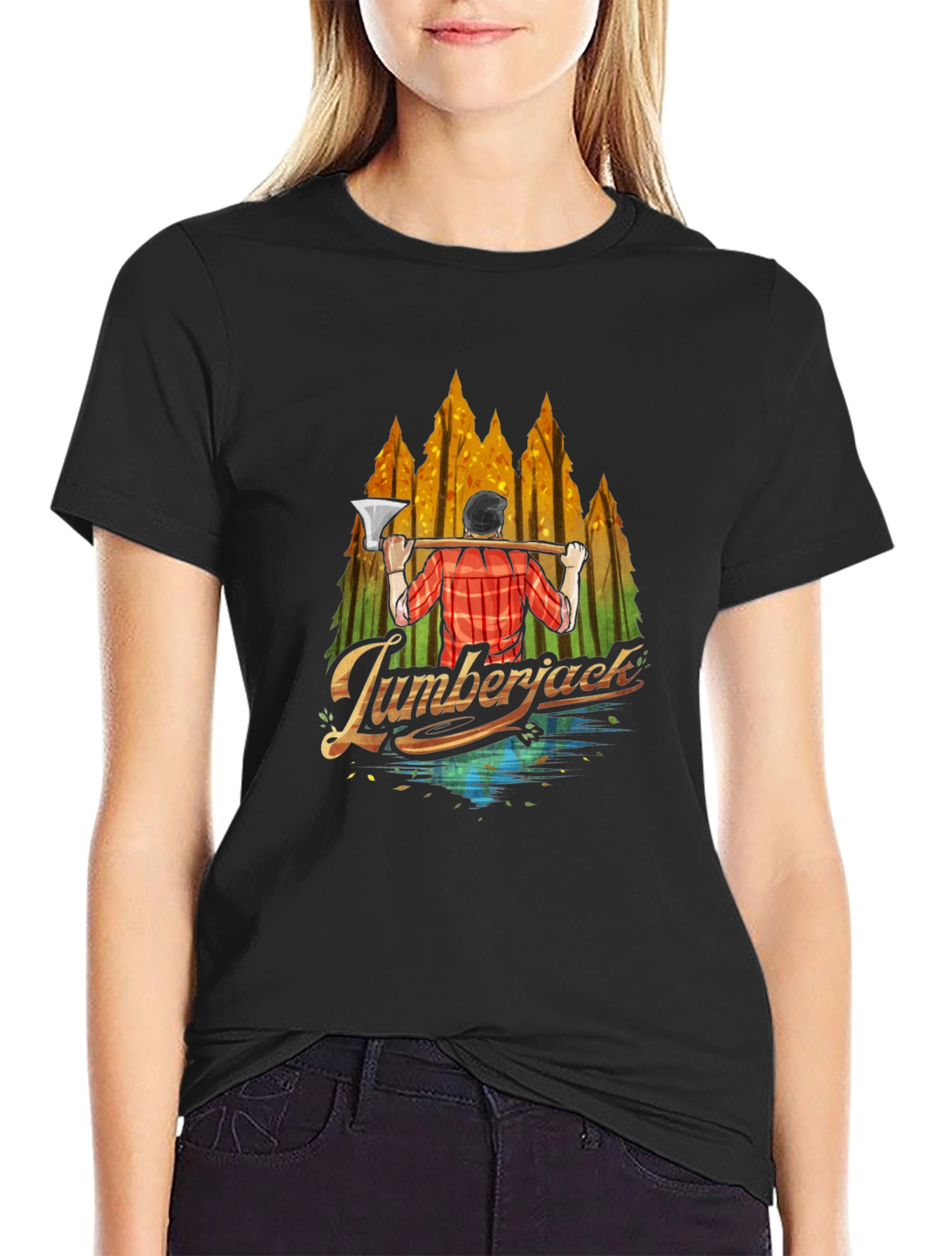 Lumberjack Graphic Print Crew Neck T-Shirt