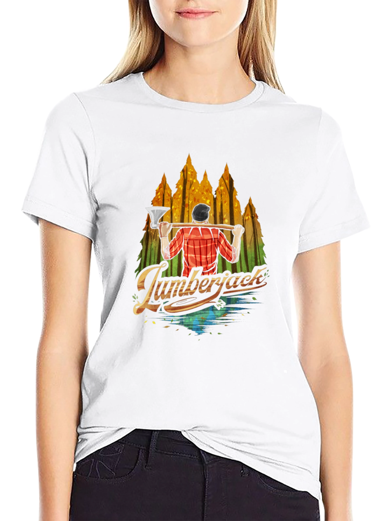 Lumberjack Graphic Print Crew Neck T-Shirt