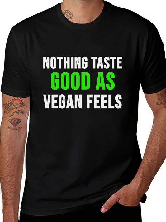 Vegan Feels T-Shirt - Green & White Graphic Tee