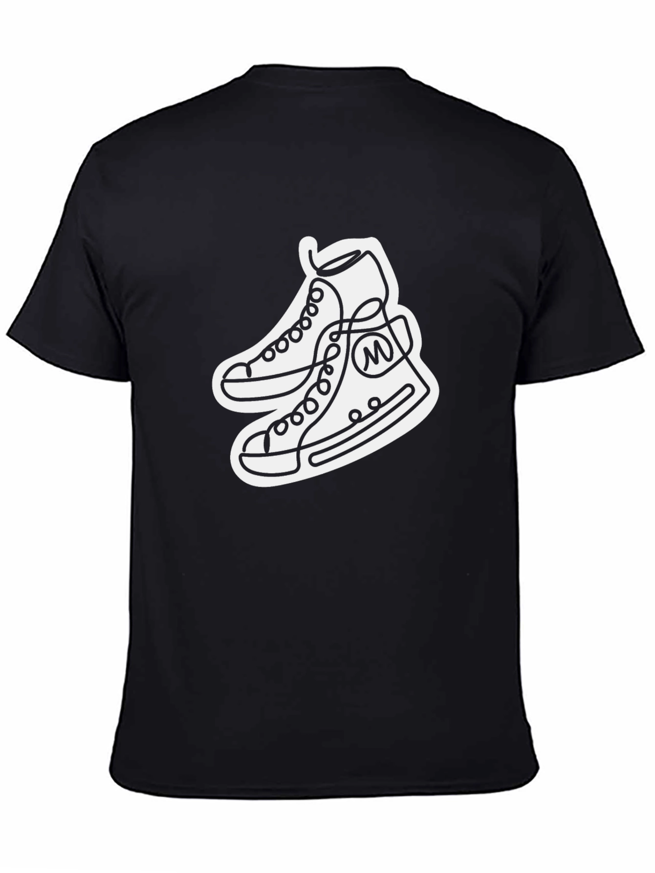 Black T-Shirt with Sneaker Graphic