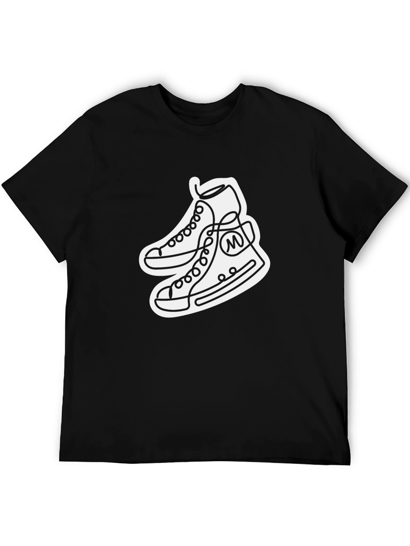 Black T-Shirt with Sneaker Graphic
