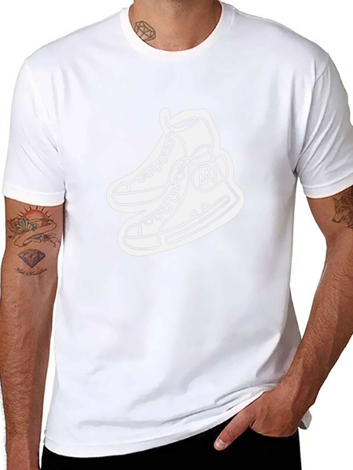 Black T-Shirt with Sneaker Graphic