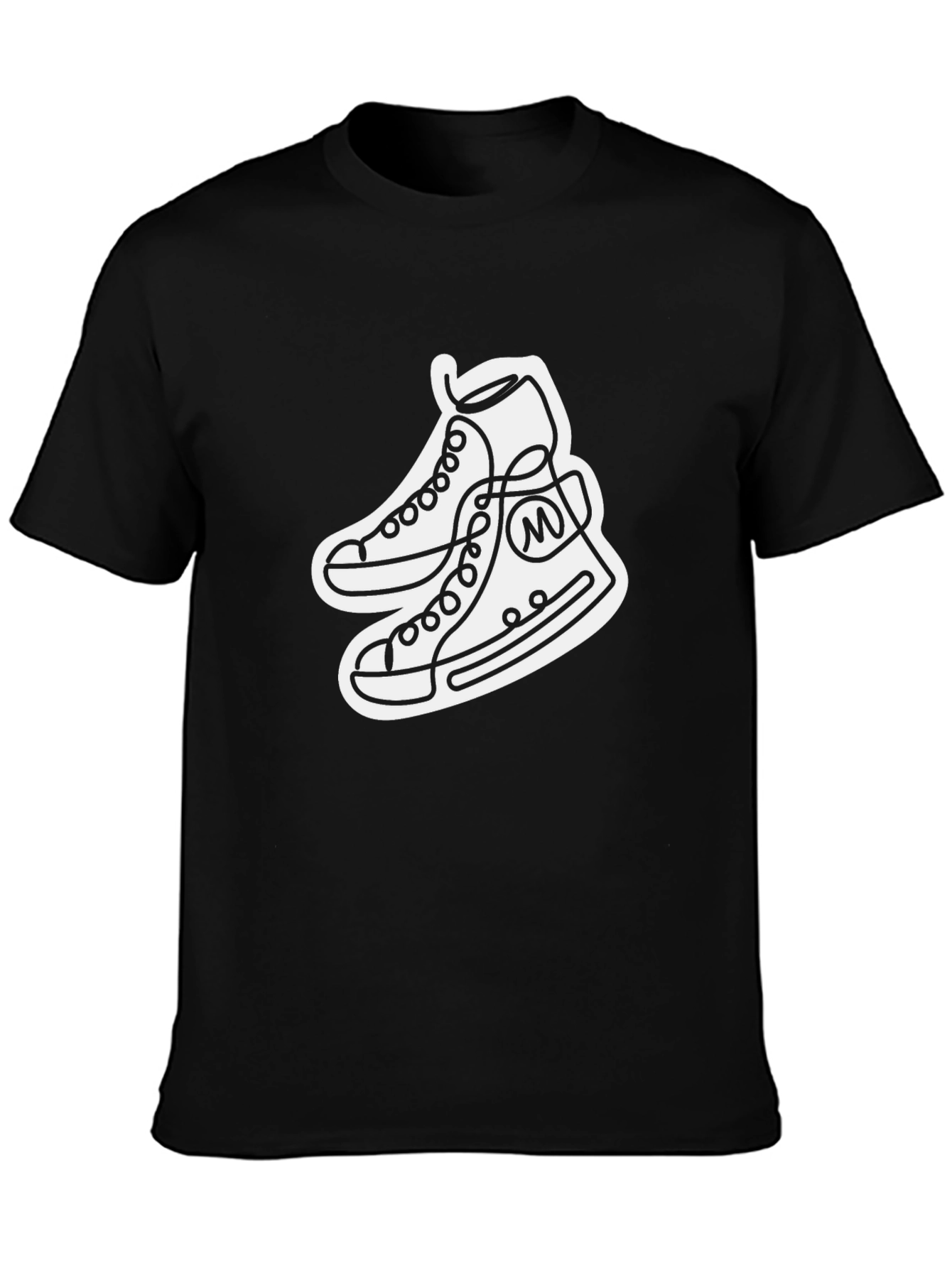 Black T-Shirt with Sneaker Graphic