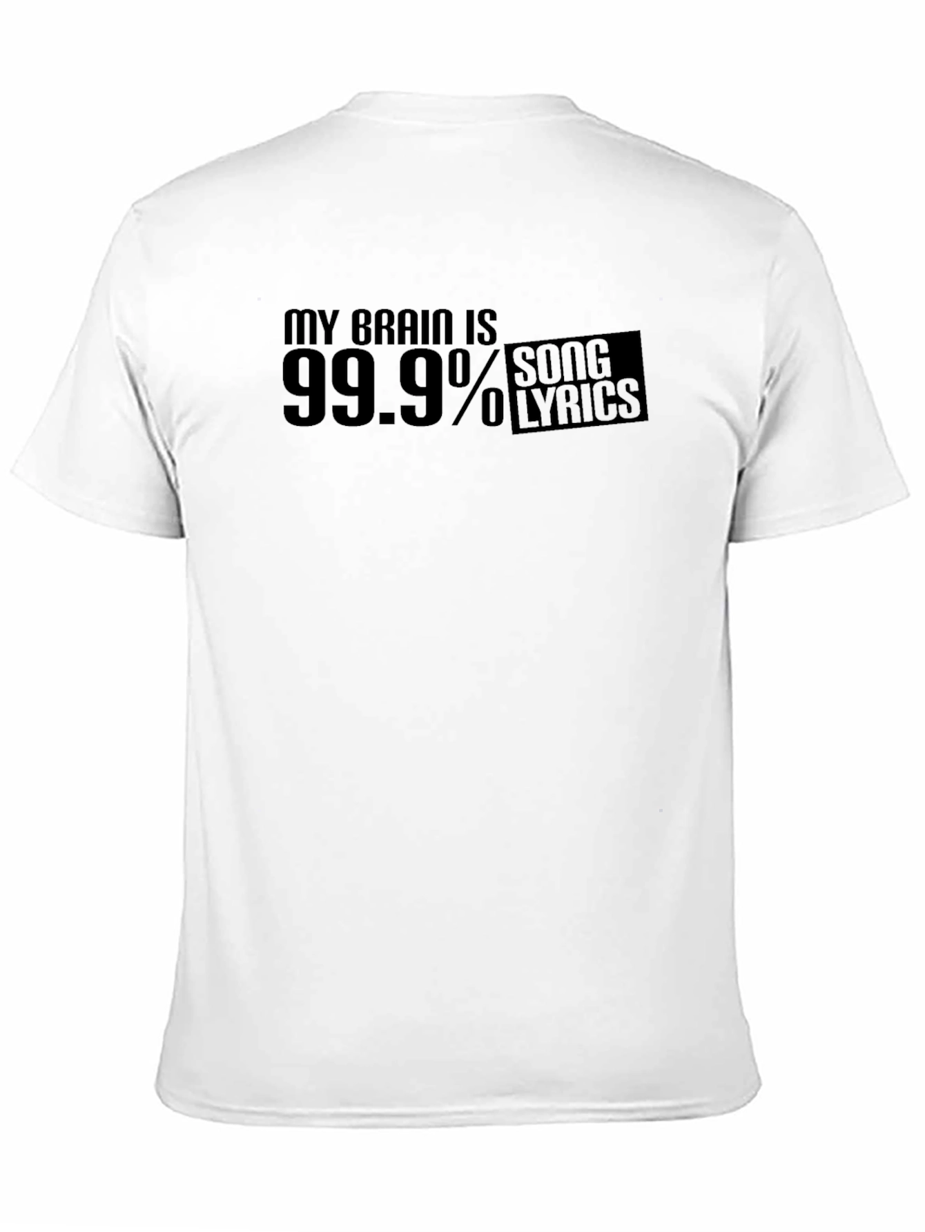 My Brain is 99.9% Song Lyrics Funny Black T-Shirt