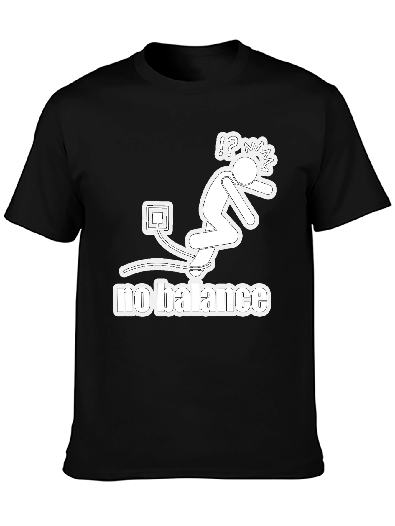 No Balance Graphic Tee - Funny Stick Figure T-Shirt