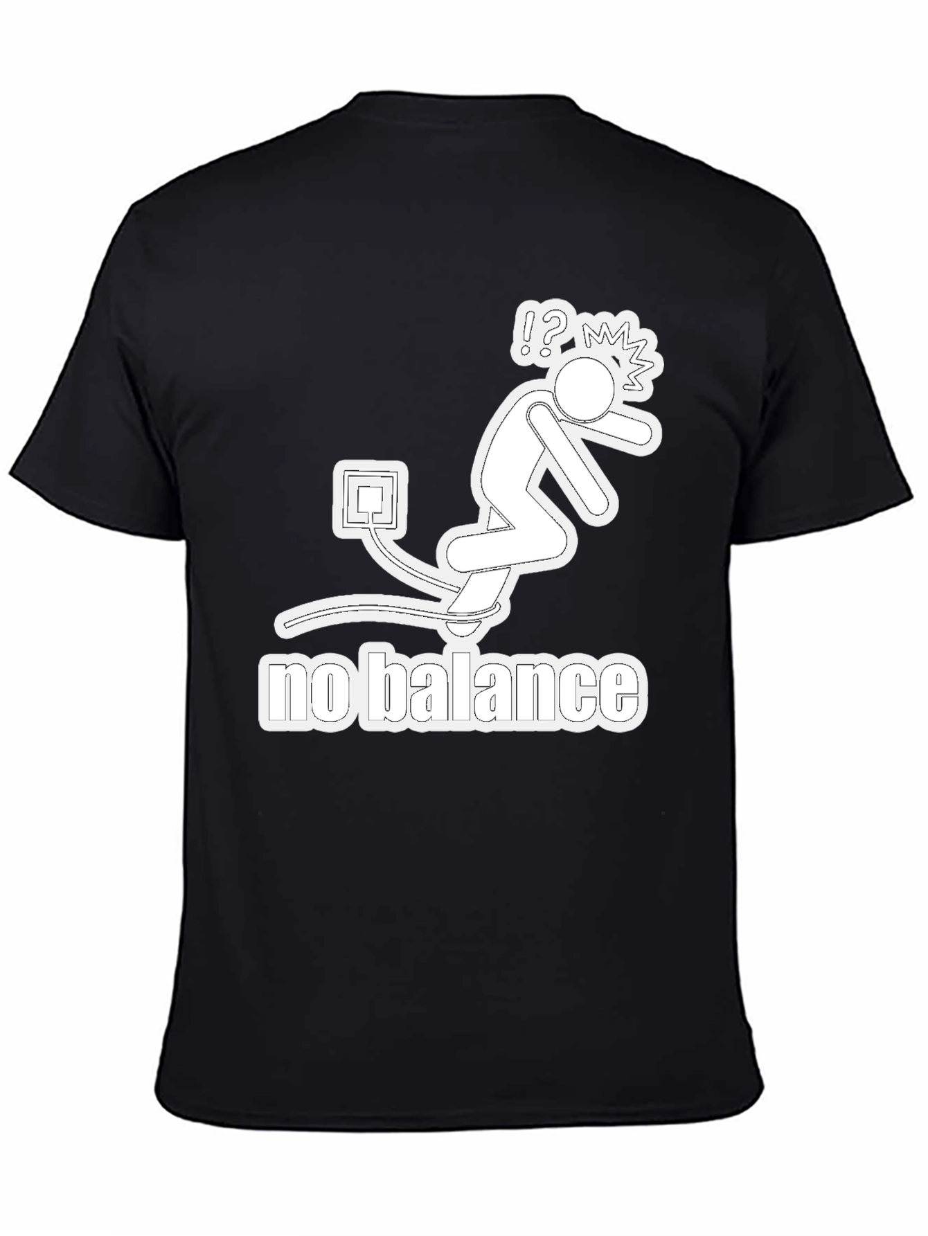 No Balance Graphic Tee - Funny Stick Figure T-Shirt
