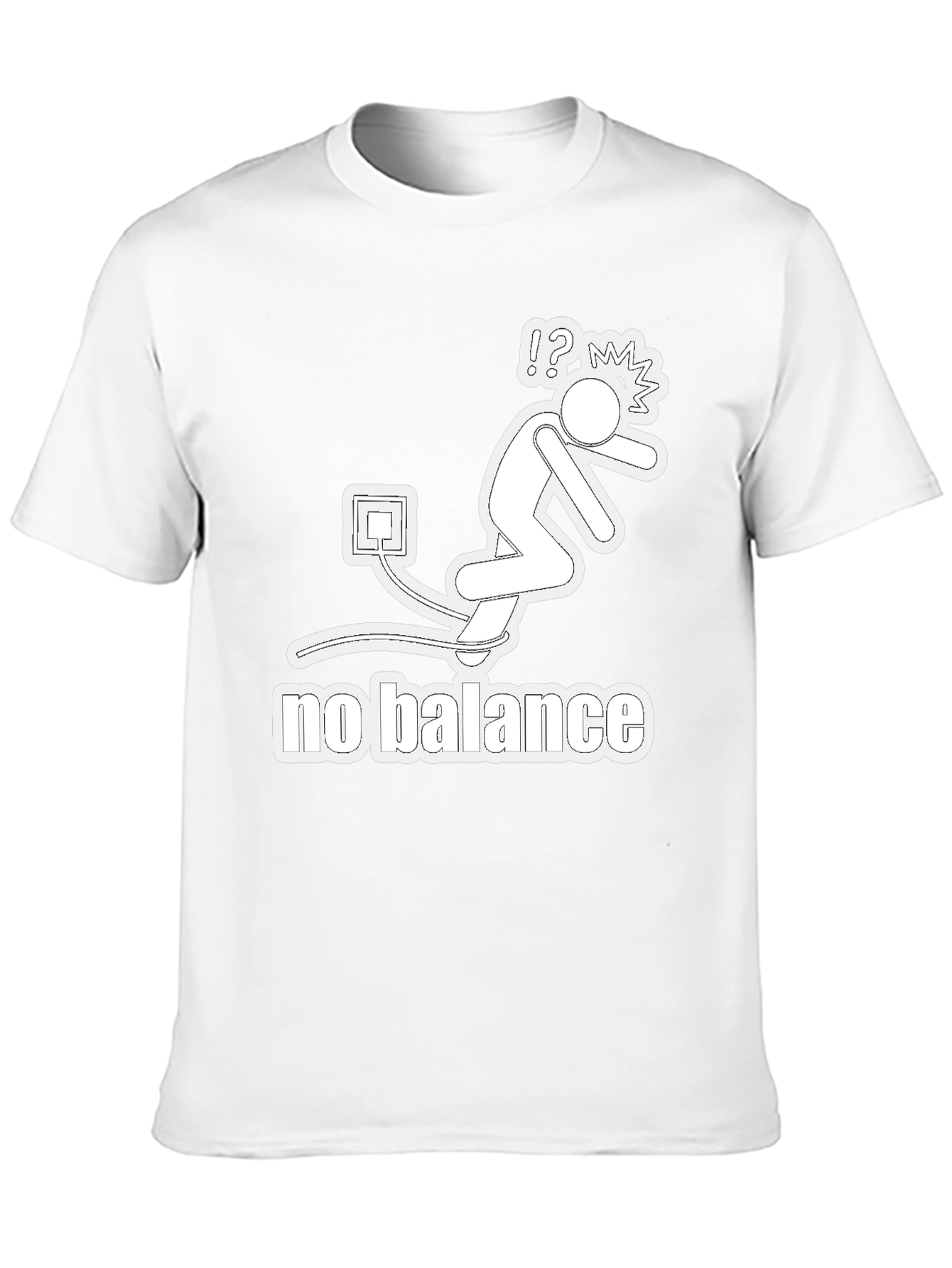 No Balance Graphic Tee - Funny Stick Figure T-Shirt