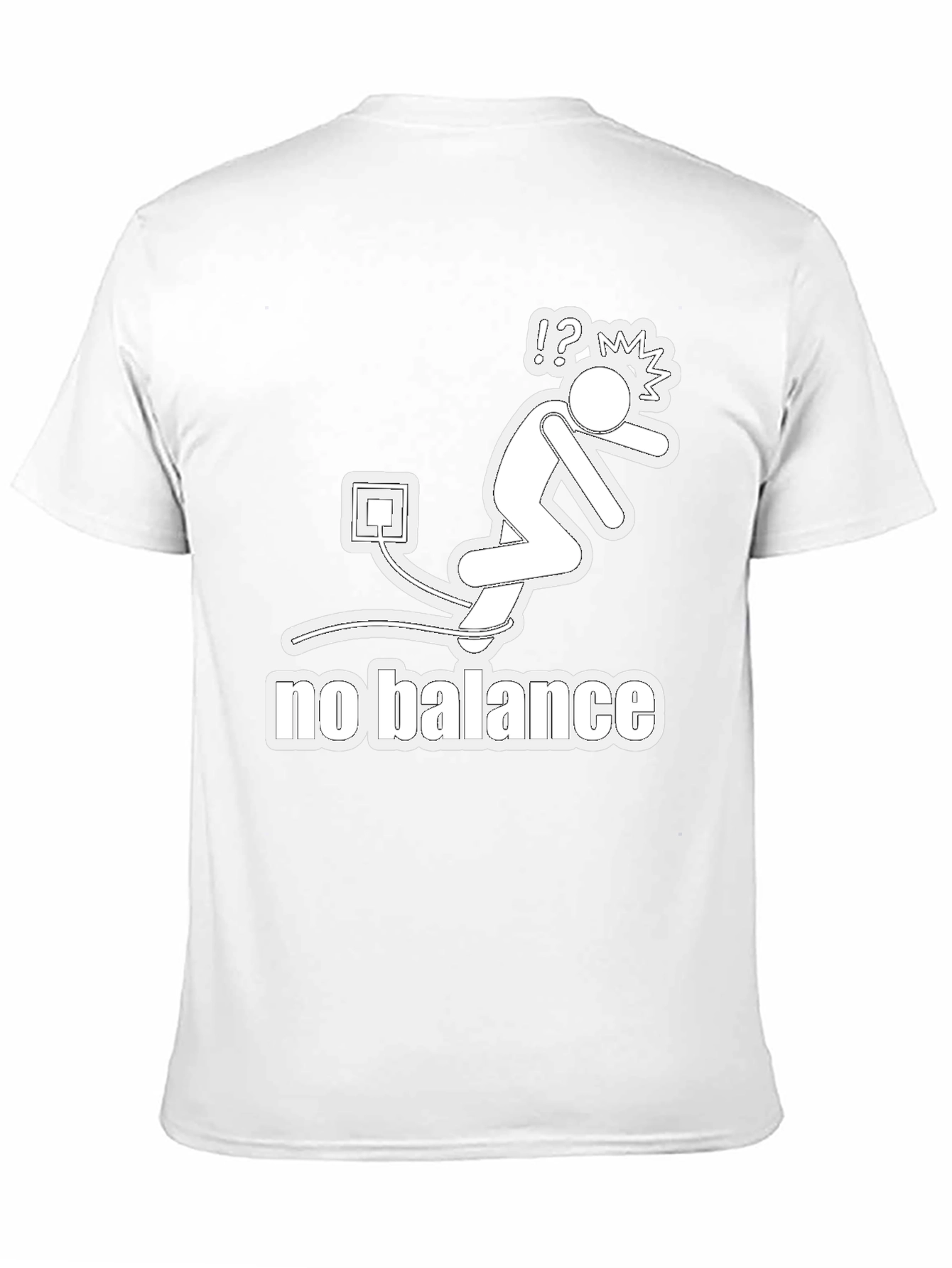 No Balance Graphic Tee - Funny Stick Figure T-Shirt