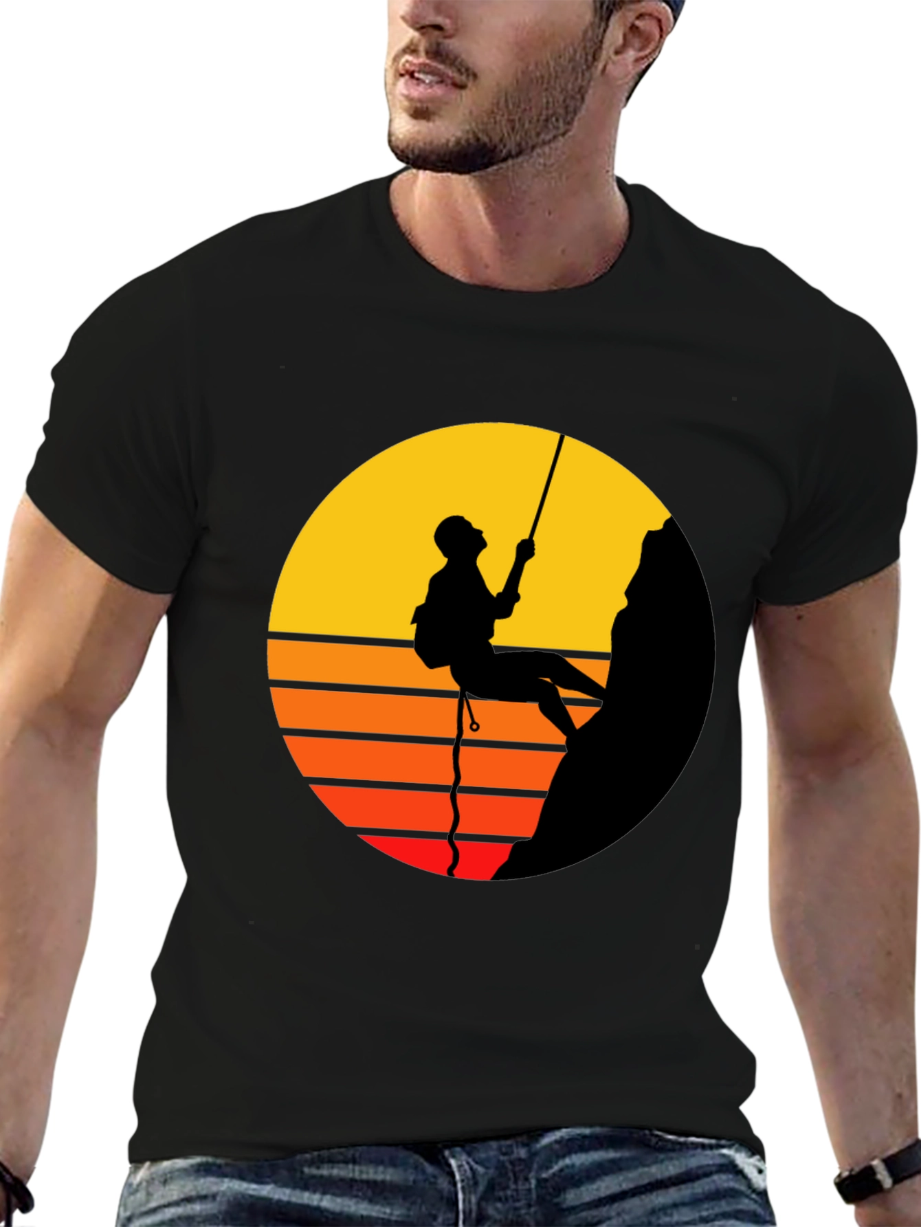 Rock Climbing Graphic Tee - Black