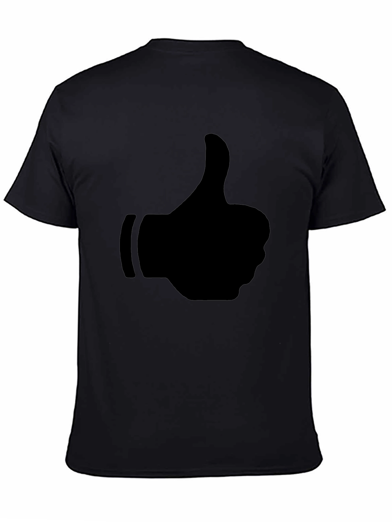 Thumbs Up Graphic Tee - Casual Black T-Shirt