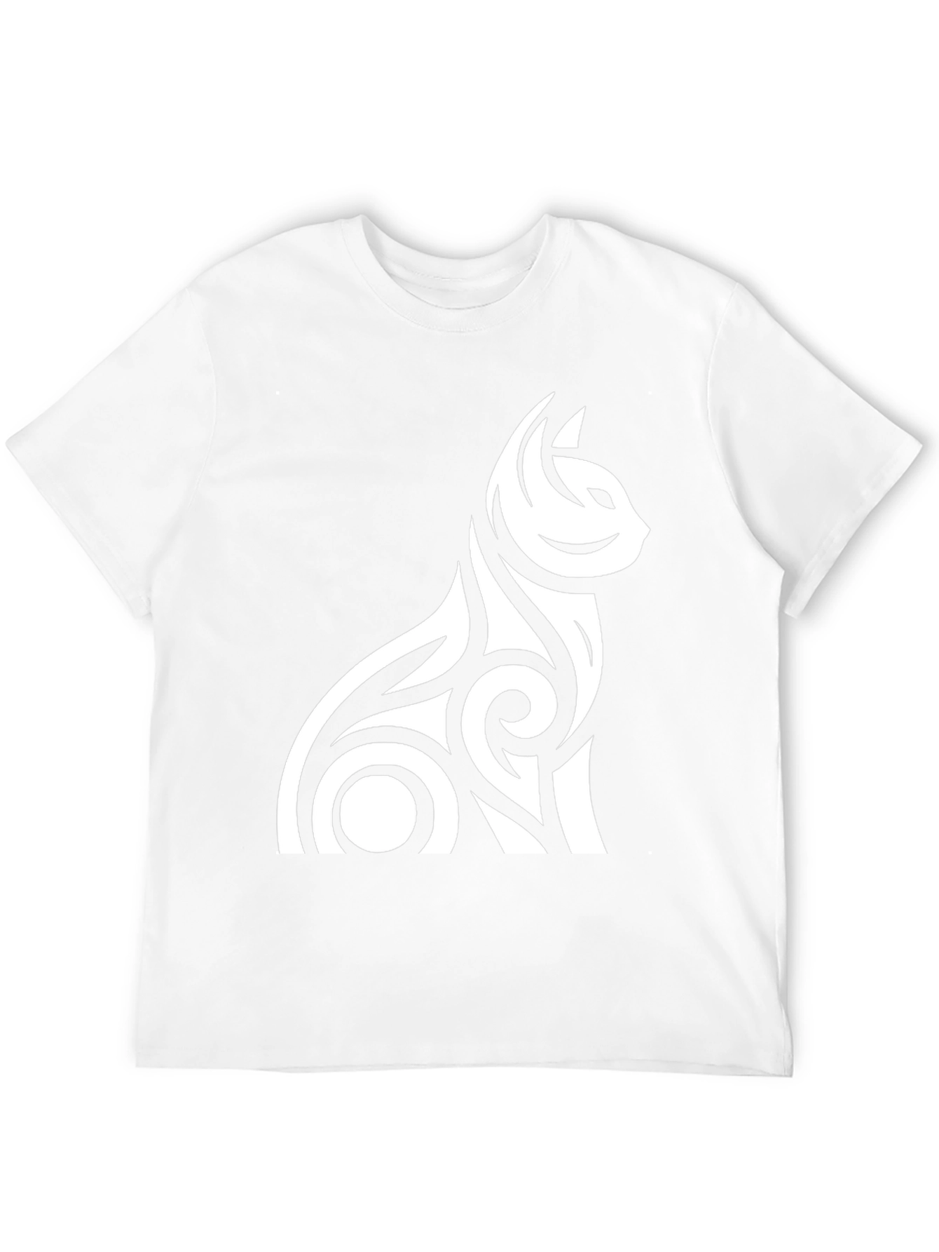 Tribal Cat Graphic Tee - Black