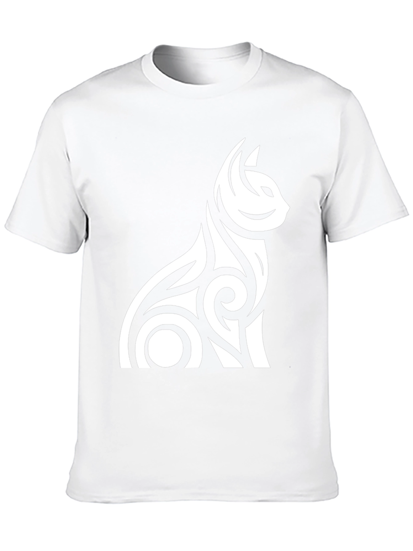 Tribal Cat Graphic Tee - Black