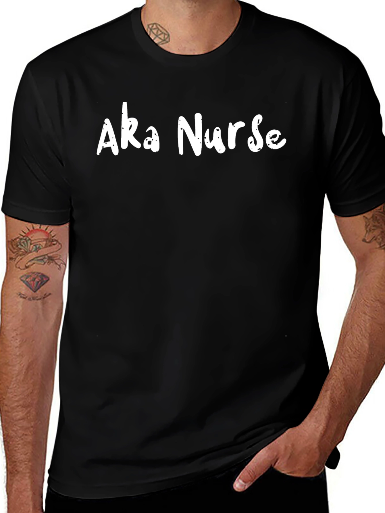 Aka Nurse Black Graphic T-Shirt