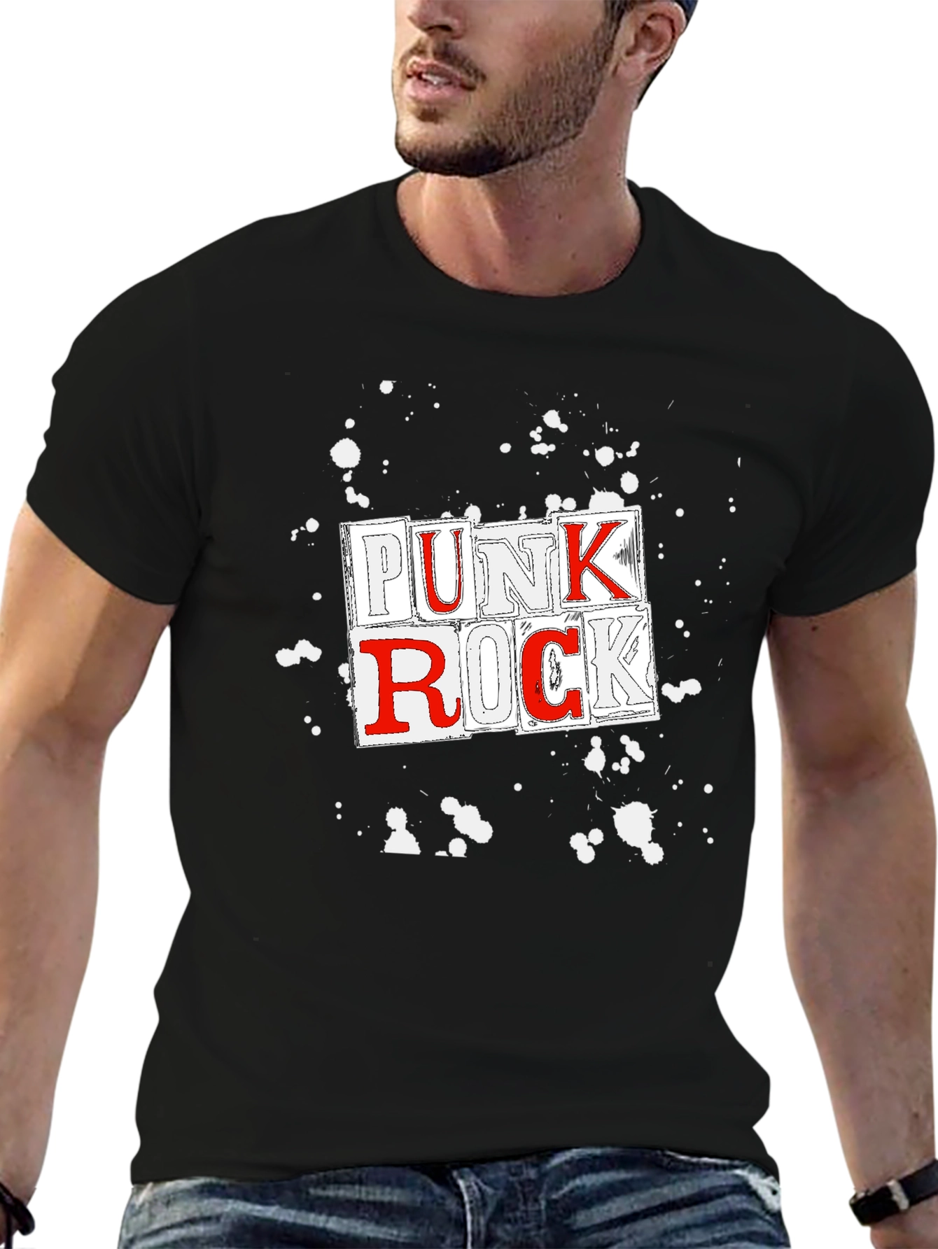 Punk Rock Graphic Tee - Black