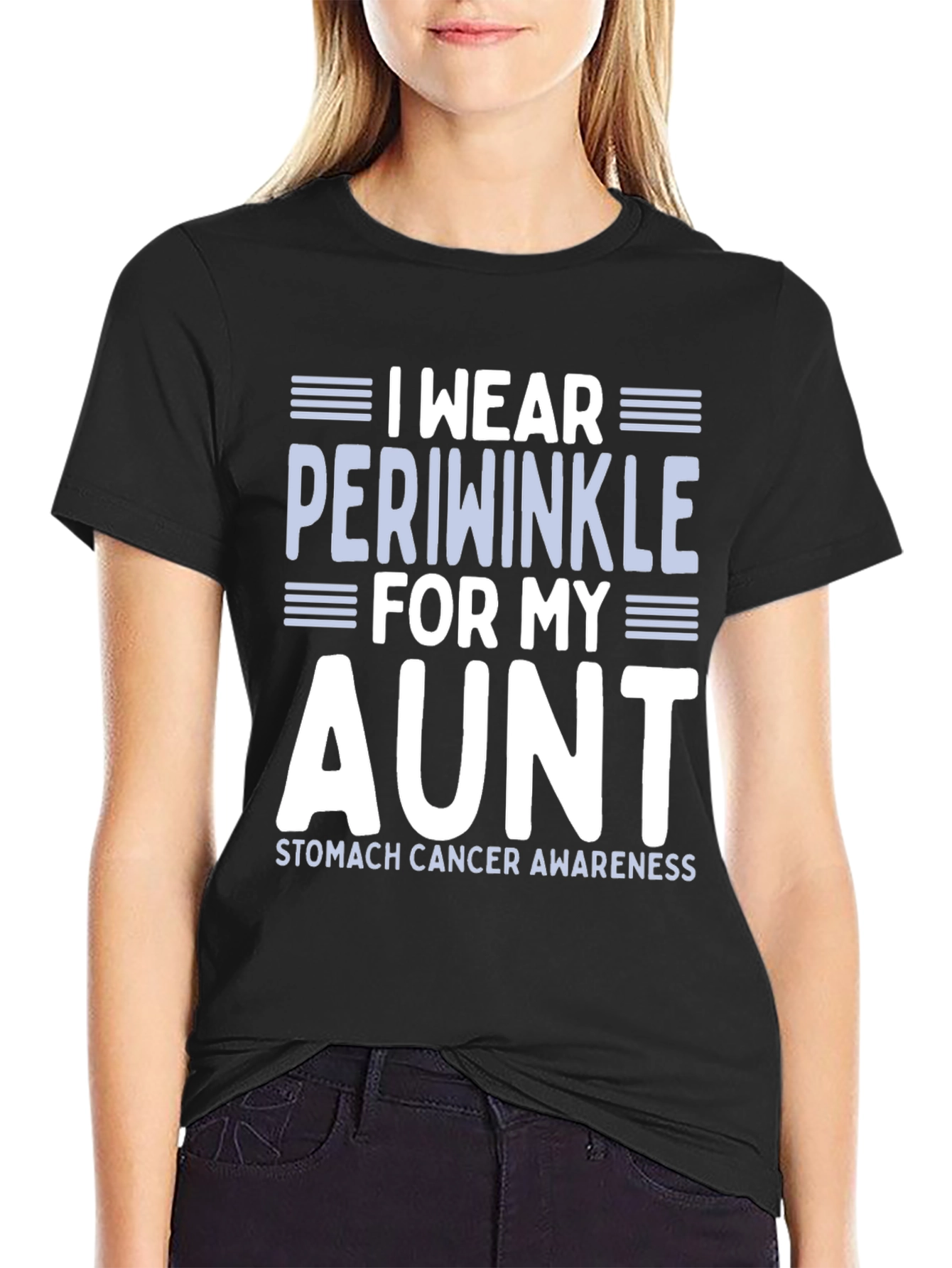 Periwinkle Aunt Stomach Cancer Awareness T-Shirt