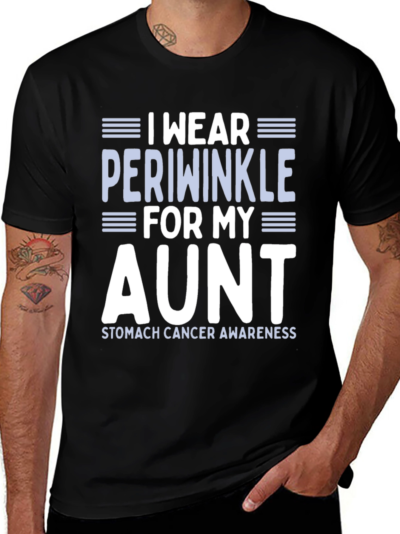 Periwinkle Aunt Stomach Cancer Awareness T-Shirt