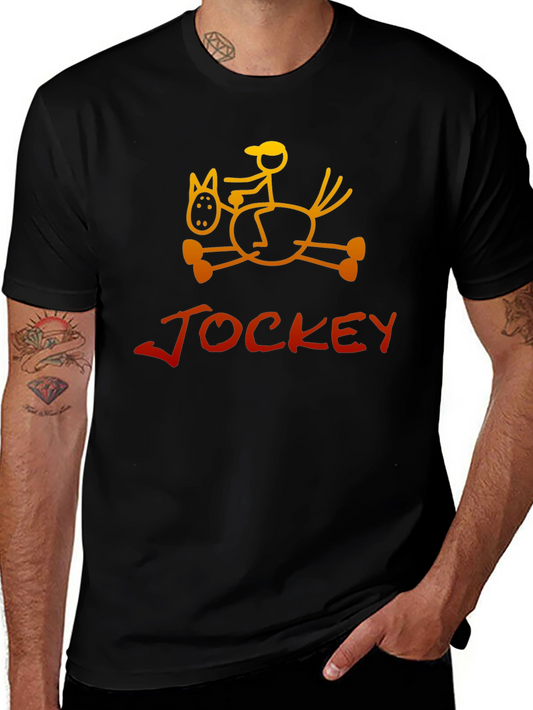 Jockey Horse Rider Graphic Tee - Black