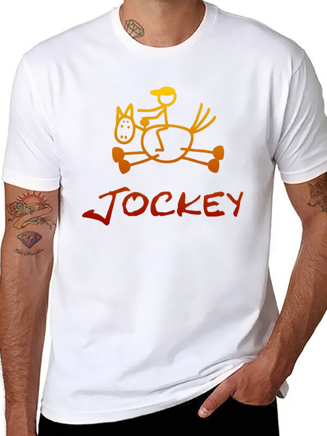 Jockey Horse Rider Graphic Tee - Black