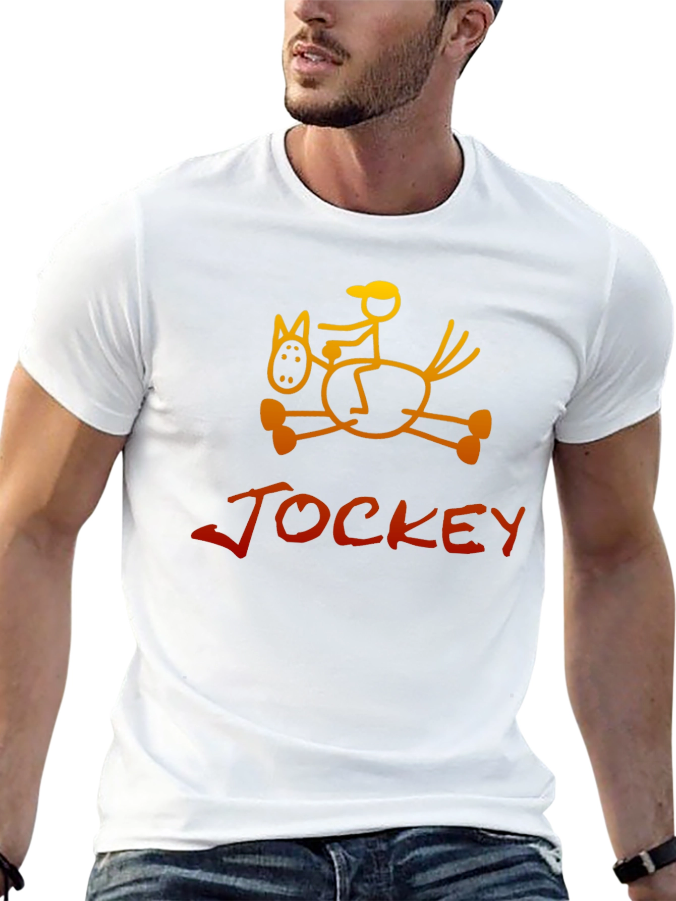 Jockey Horse Rider Graphic Tee - Black
