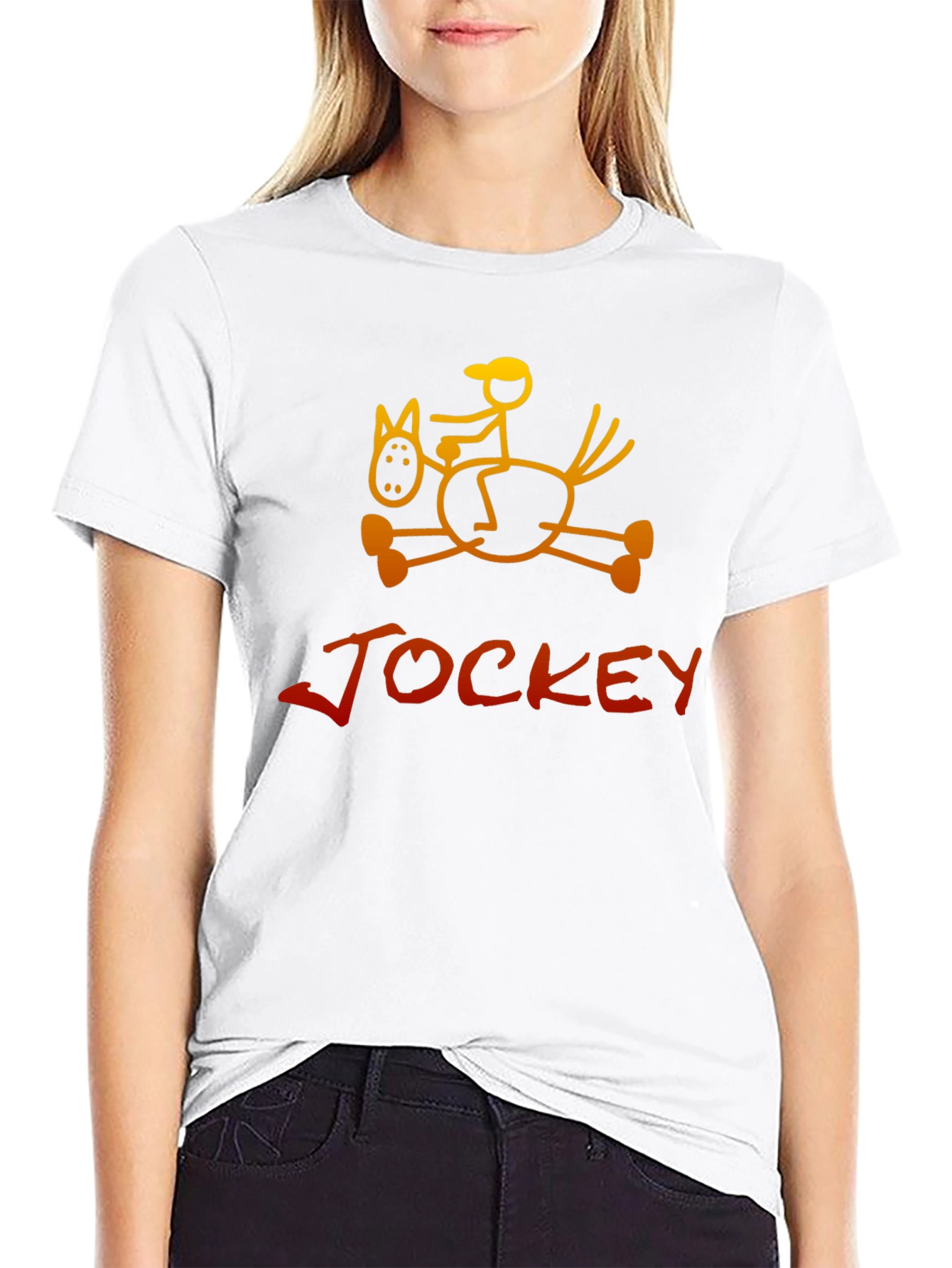 Jockey Horse Rider Graphic Tee - Black