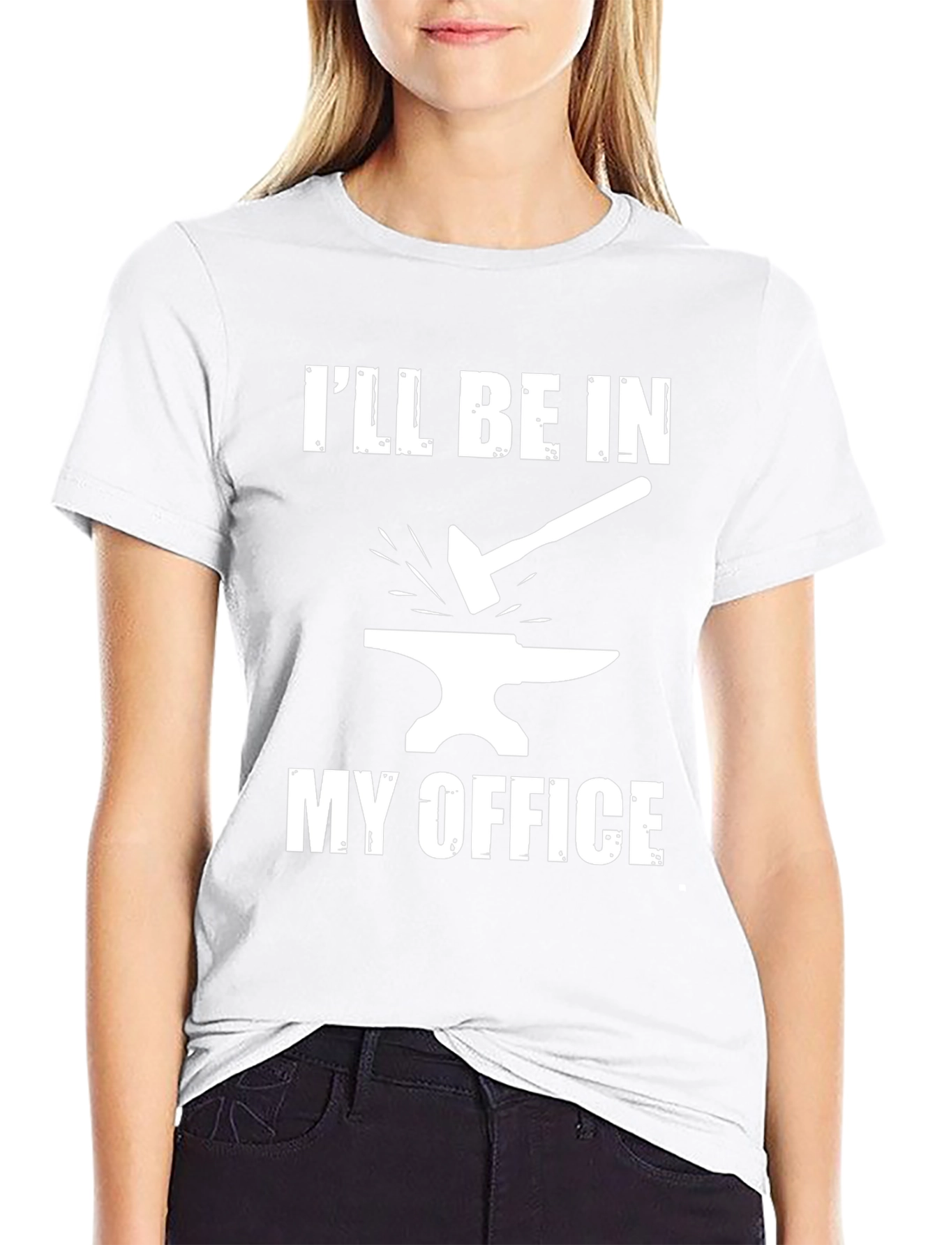 Blacksmith Office T-Shirt - Hammer and Anvil Design