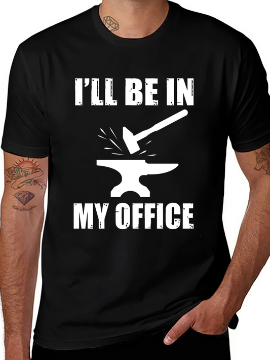 Blacksmith Office T-Shirt - Hammer and Anvil Design