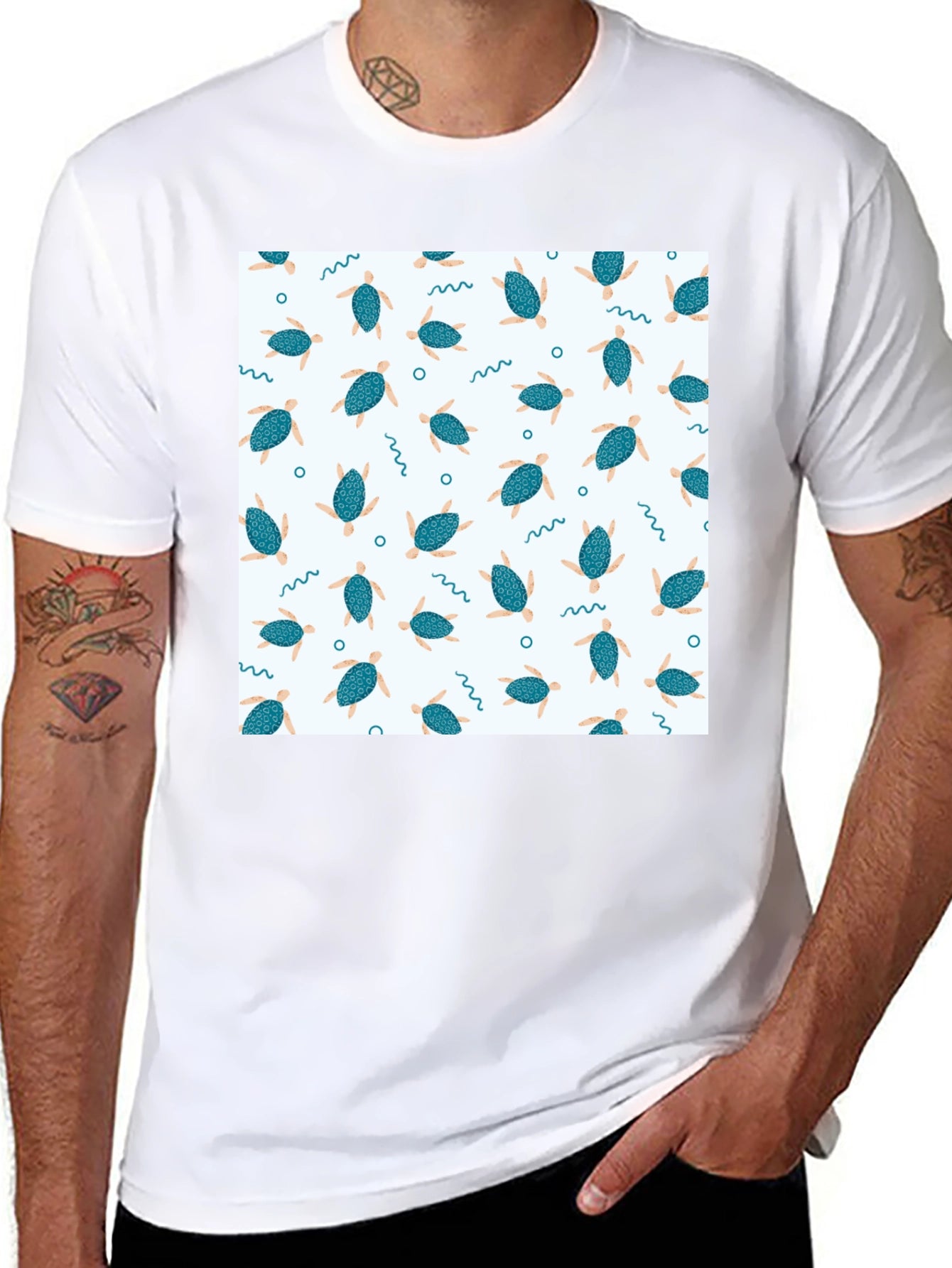 Turtle Pattern T-Shirt - Cool & Casual