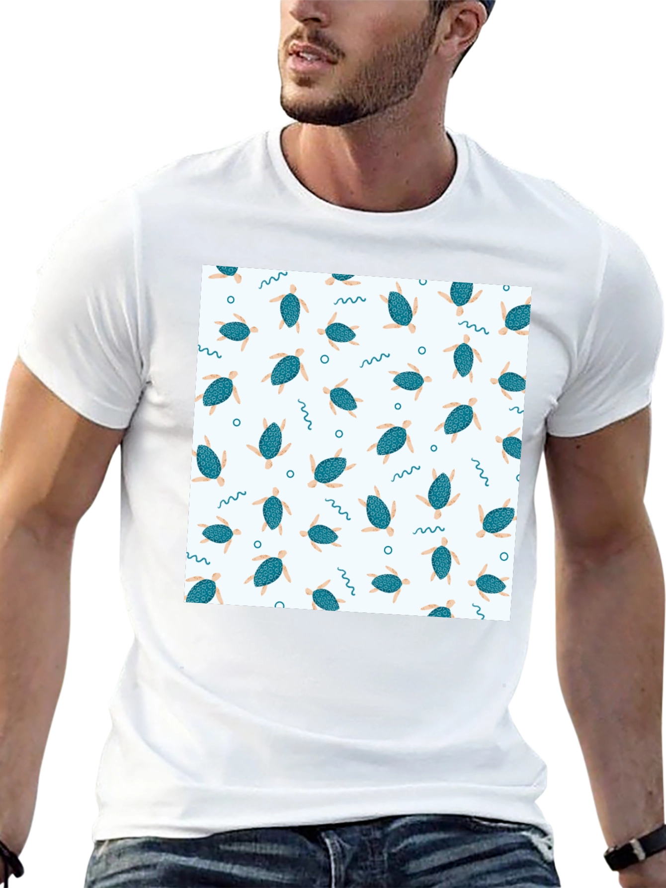 Turtle Pattern T-Shirt - Cool & Casual