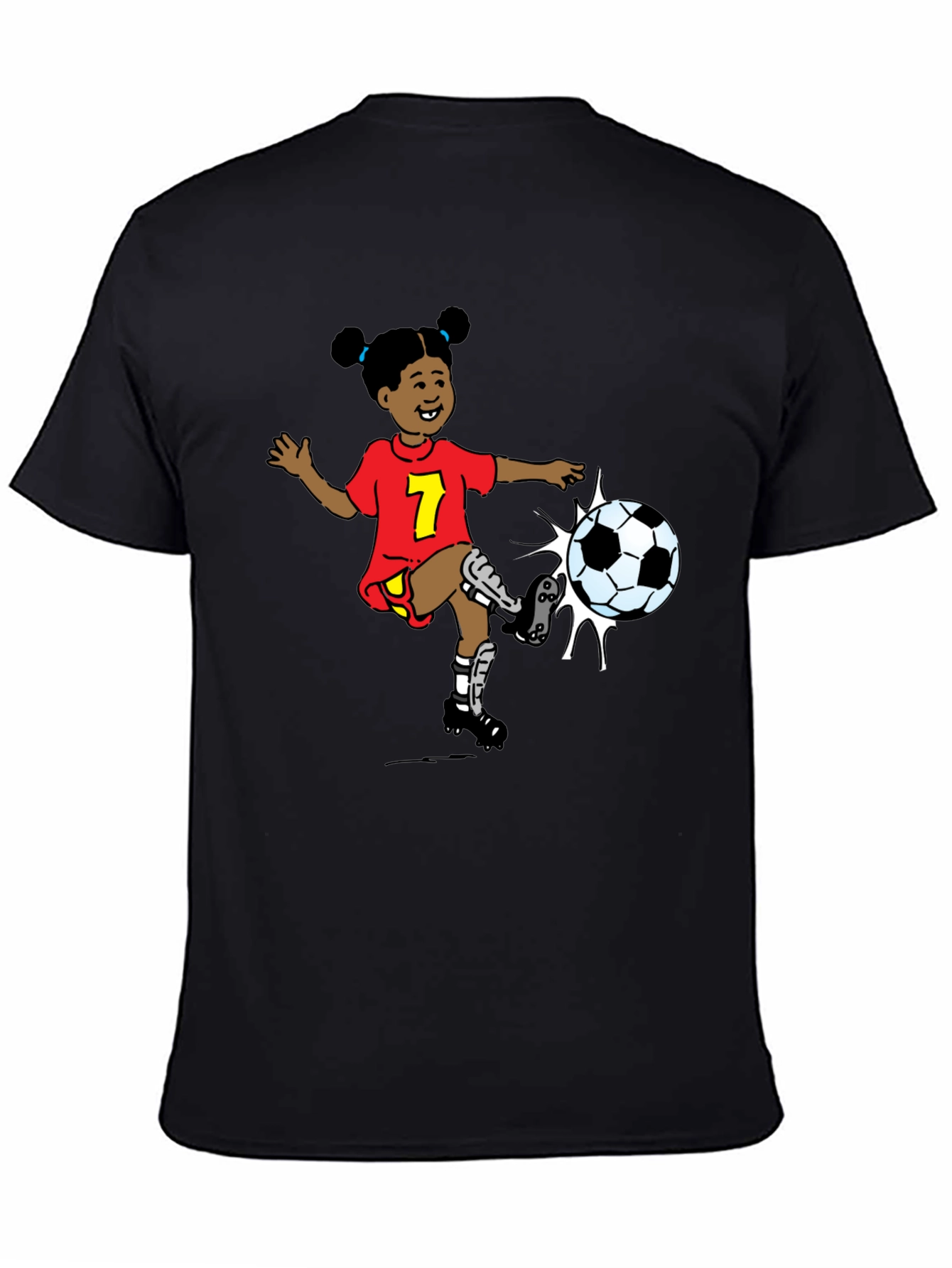 Cartoon Girl Soccer T-Shirt