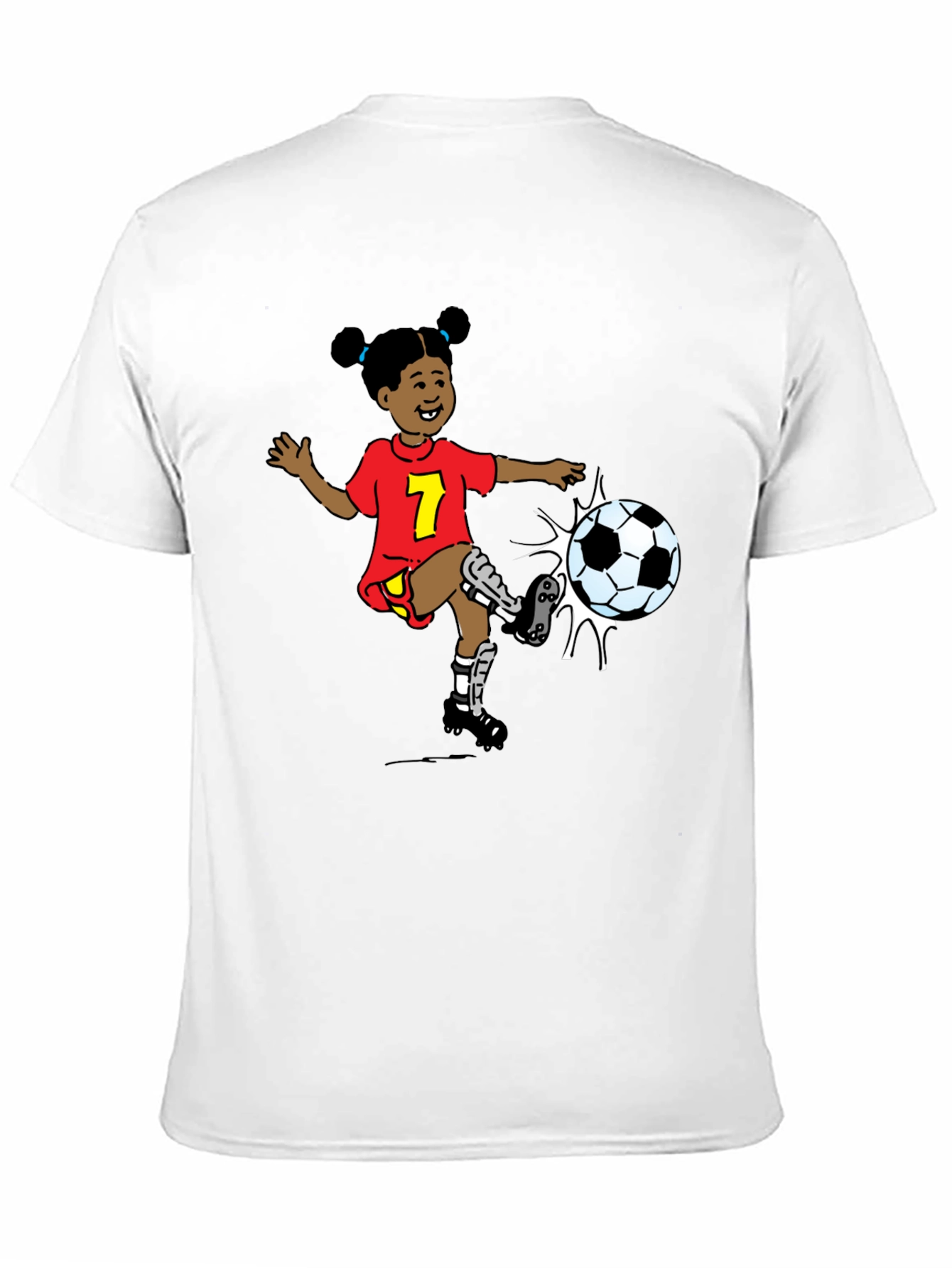 Cartoon Girl Soccer T-Shirt
