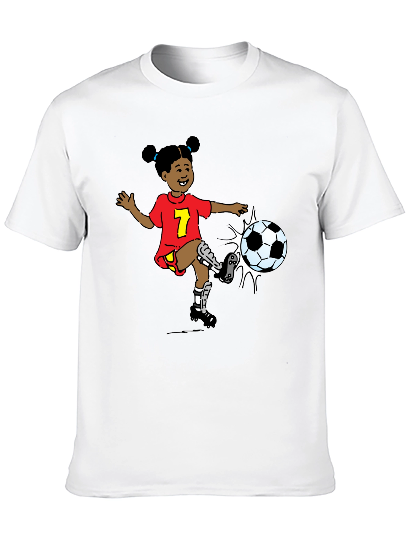 Cartoon Girl Soccer T-Shirt