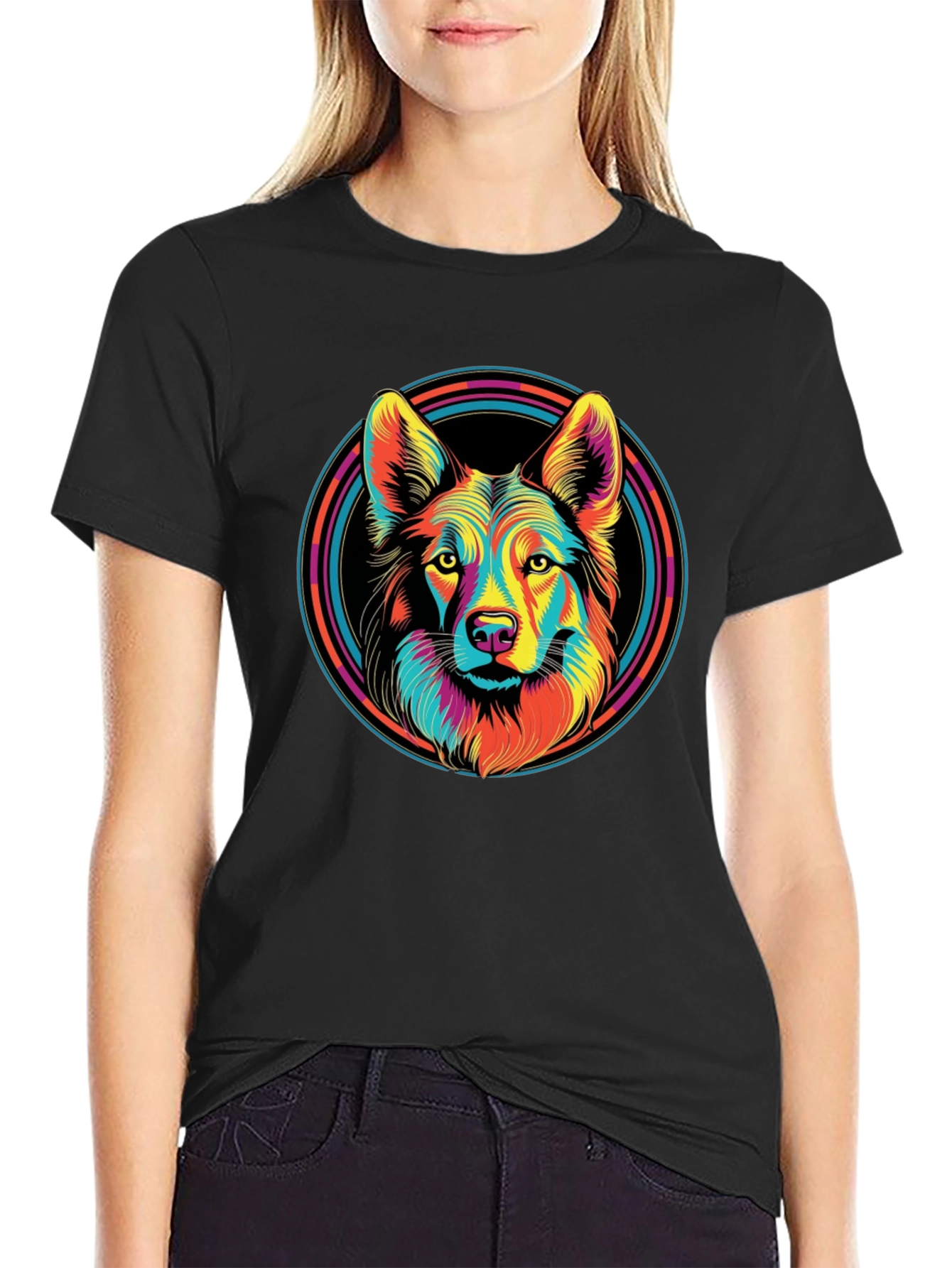 Vibrant Wolf Graphic T-Shirt