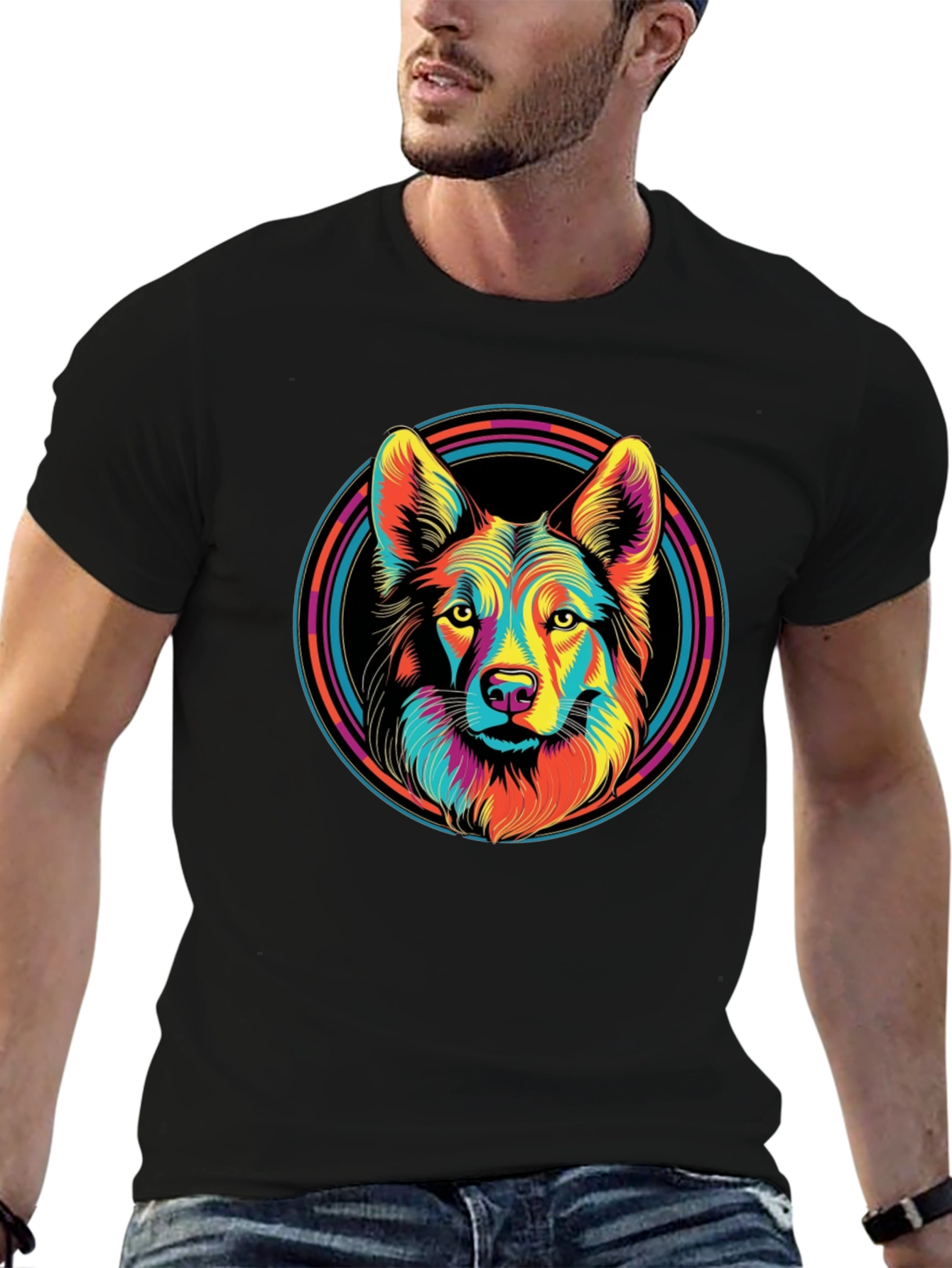 Vibrant Wolf Graphic T-Shirt