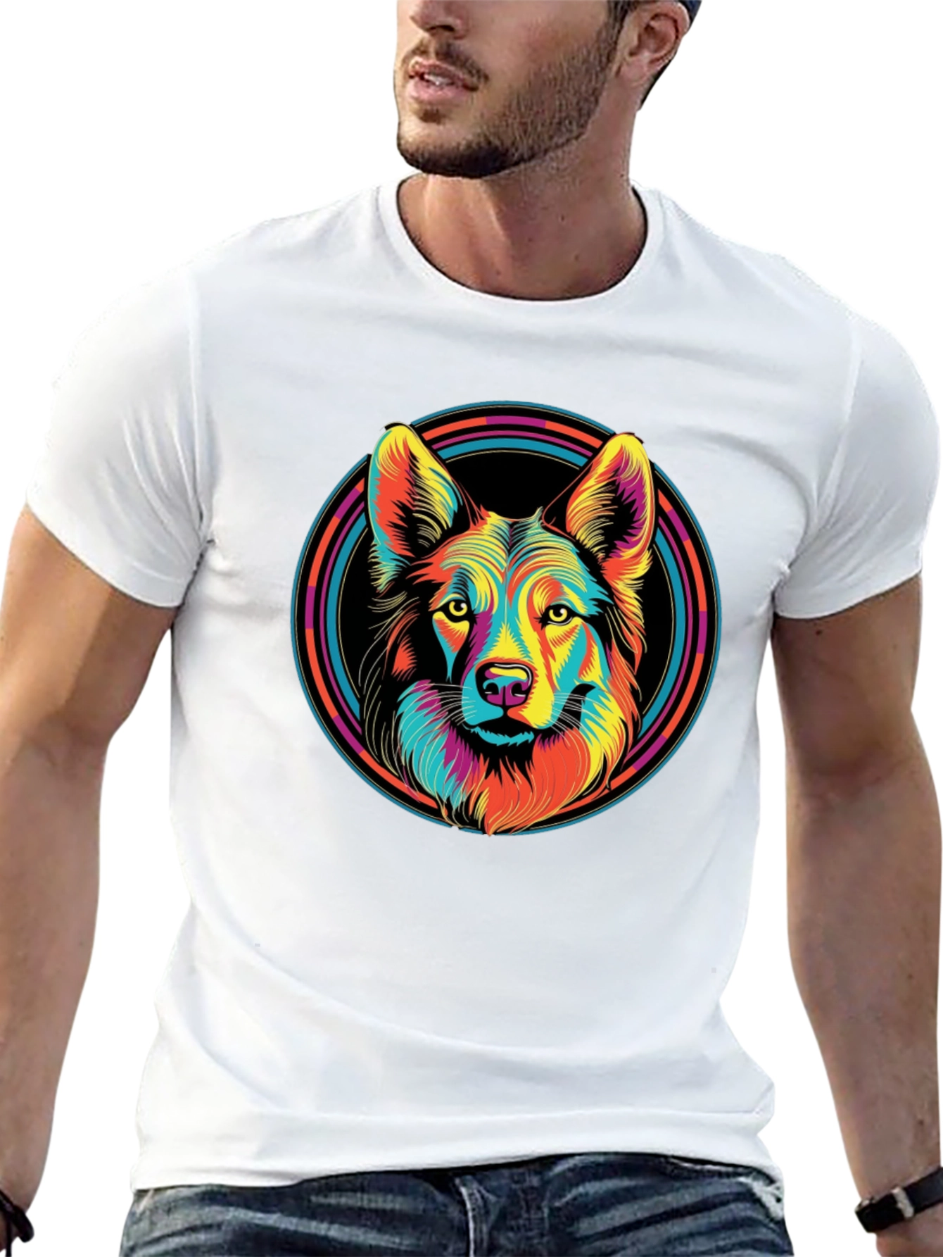 Vibrant Wolf Graphic T-Shirt