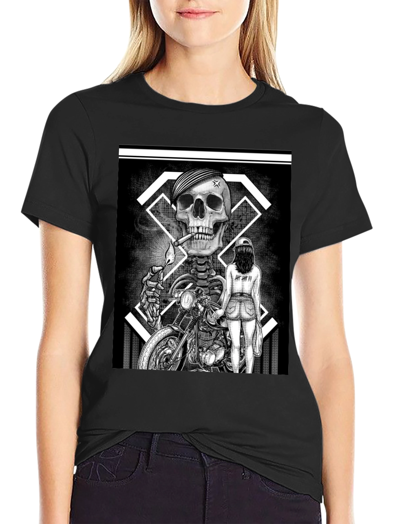 Cool Skeleton Biker T-Shirt