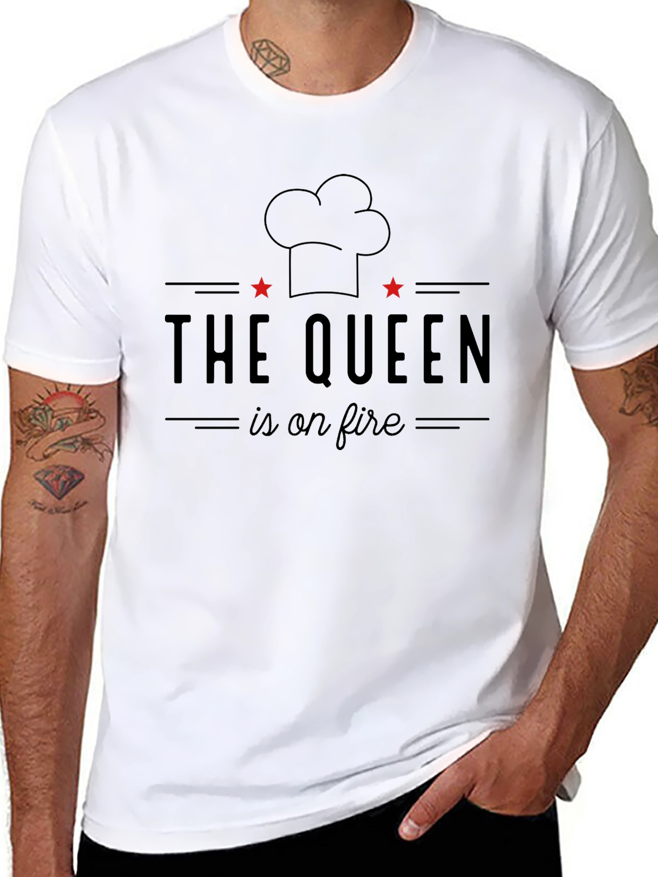 The Queen is on Fire Chef T-Shirt