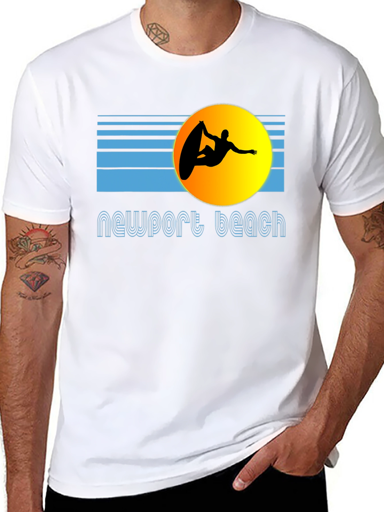 Newport Beach Surfer Graphic T-Shirt