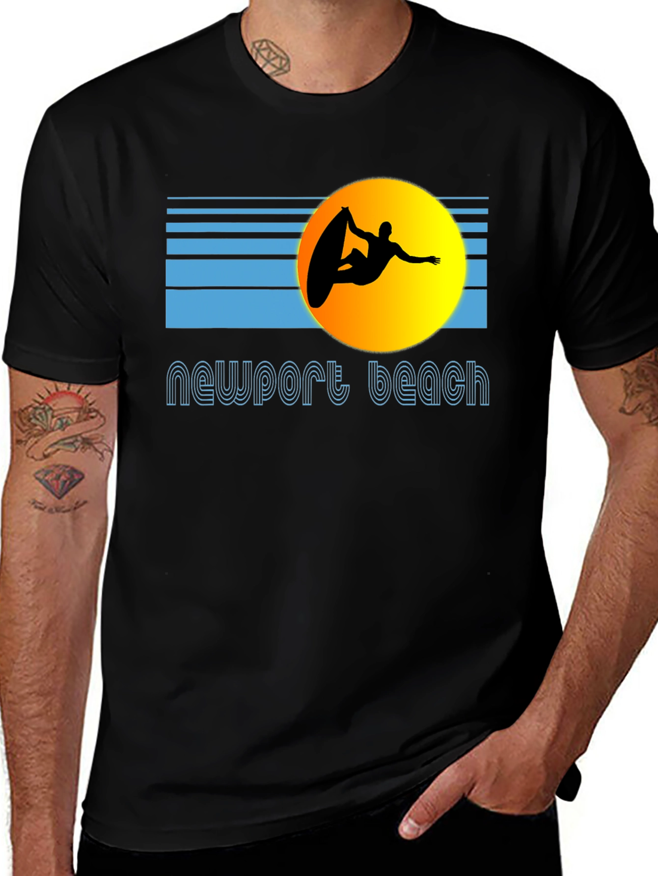 Newport Beach Surfer Graphic T-Shirt