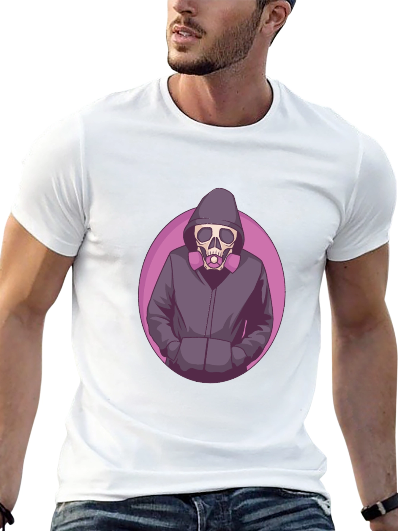 Edgy Skull Graphic T-Shirt - Mens Black Tee