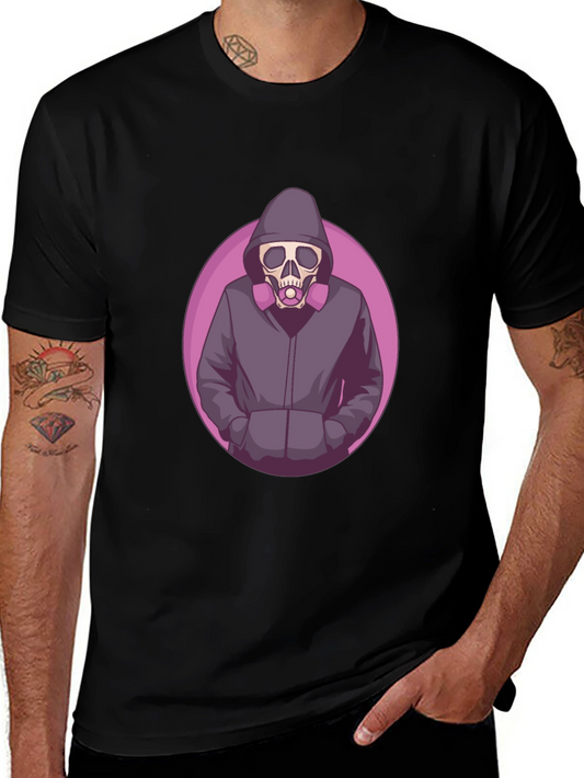Edgy Skull Graphic T-Shirt - Mens Black Tee