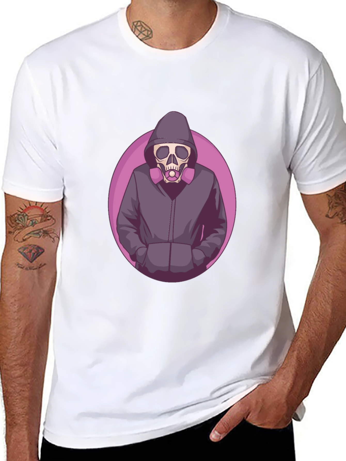 Edgy Skull Graphic T-Shirt - Mens Black Tee