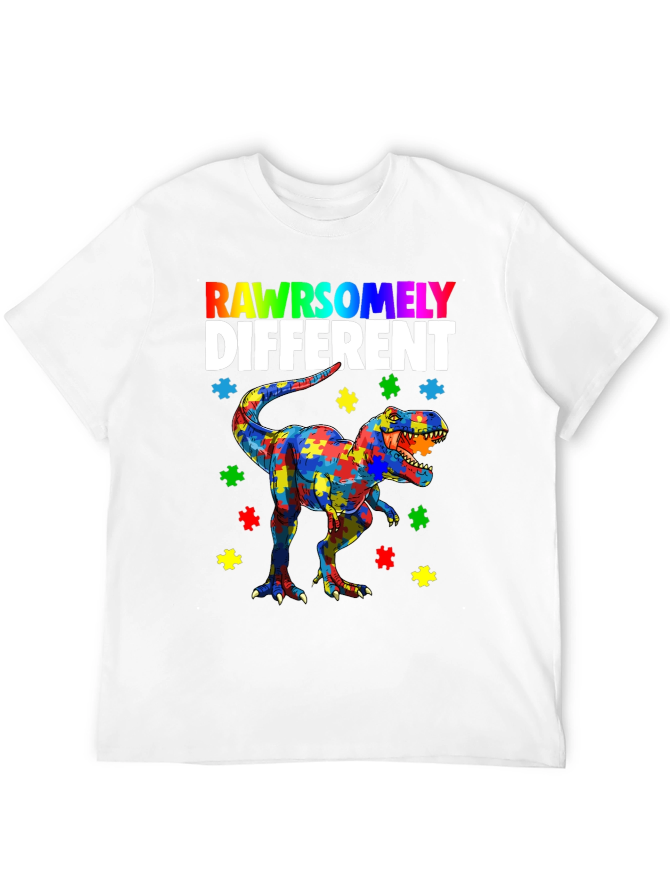 RAWRSOMELY DIFFERENT Autism Dinosaur T-Shirt